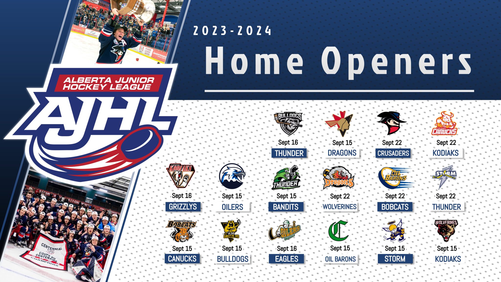 AJHL ANNOUNCES SCHEDULE FOR 60TH ANNIVERSARY SEASON Alberta Junior Hockey League