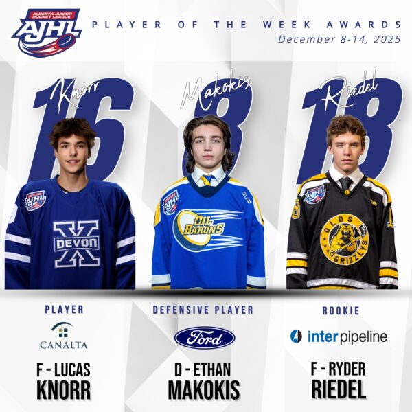 KNORR, MAKOKIS AND RIEDEL EARN AJHL WEEKLY AWARDS
