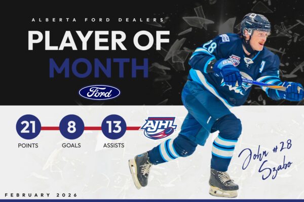 SZABO AND HARRISON CAPTURE AJHL PLAYER OF THE MONTH AWARDS