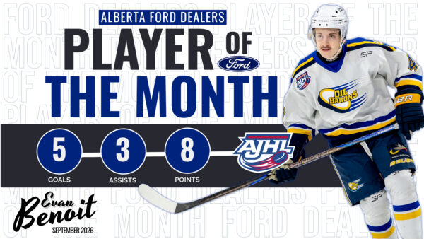 EVAN BENOIT NAMED AJHL PLAYER OF THE MONTH